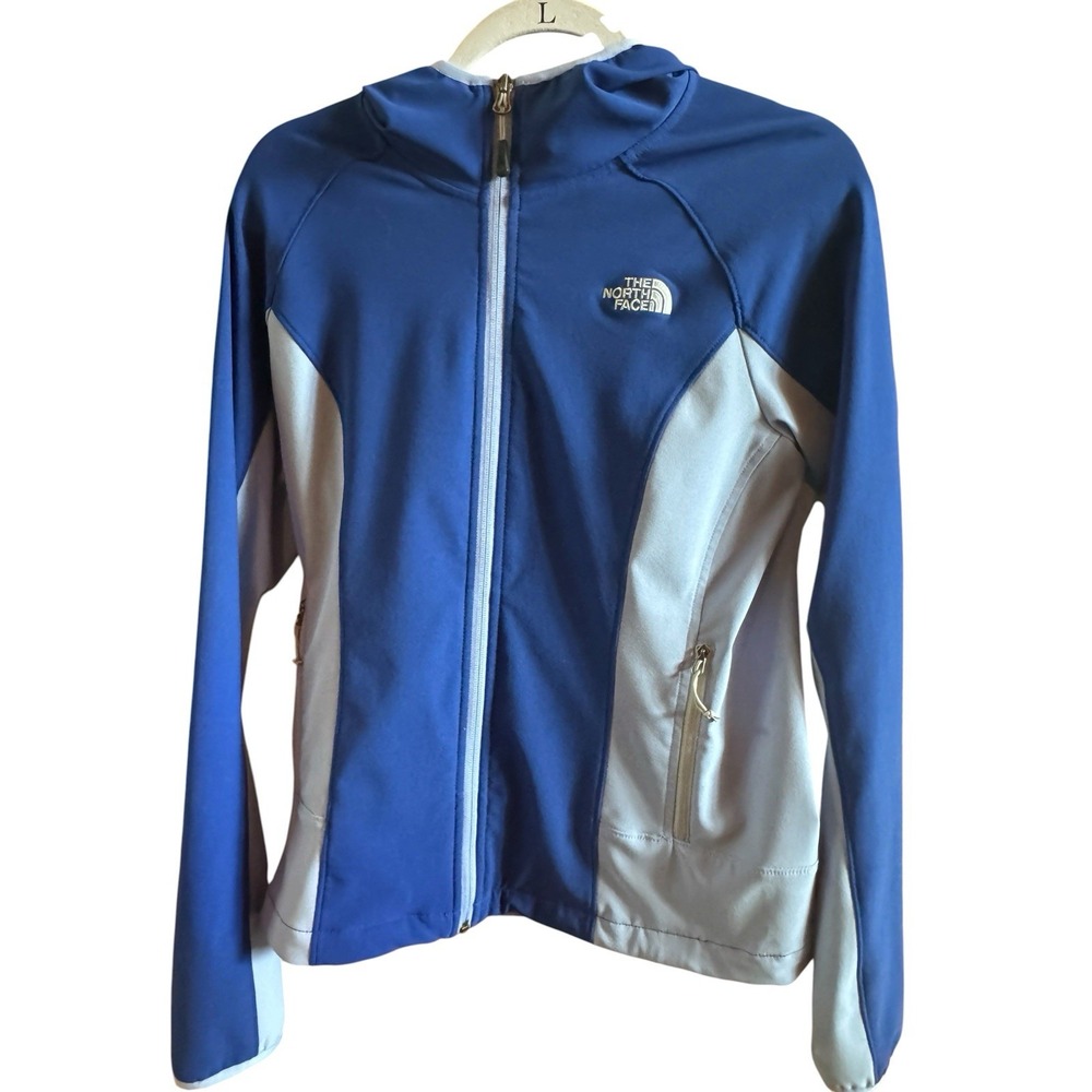 The North Face Royal Blue Woman's Small Panelled Athletic Hooded Full Zip Jacket